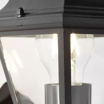 Applique extérieure NISSIE BRILLIANT - noir métal/verre - E27 1x60W