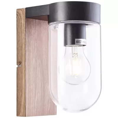 Applique extérieure CABAR BRILLIANT - bois foncé/noir