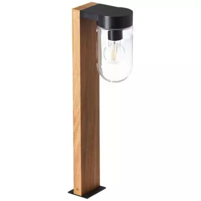 Applique Extérieure CABAR BRILLIANT Bois Foncé/Noir - Métal/Verre E27 1x40W