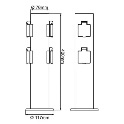 Borne solaire élégante pour jardin - DODY noir métal/plastique IP44