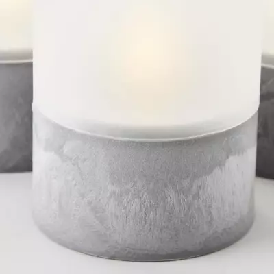 Lot 3 Lampes LED BOUGIE BRILLIANT - Gris et blanc mat