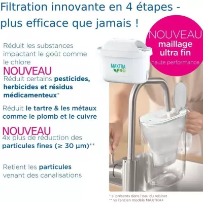 Carafe filtrante BRITA Marella rouge (2,4L) - Efficacité MAXTRA PRO