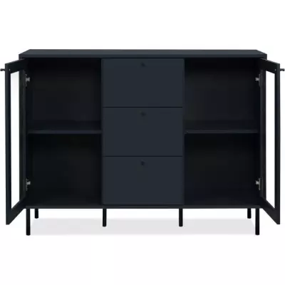 Buffet salle à manger CARACAS - Décor bleu navy - Livraison compacte