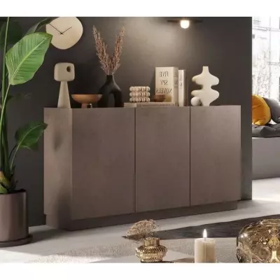 Buffet haut FIRENZE - Bronze et Chene Mercure - 3 portes