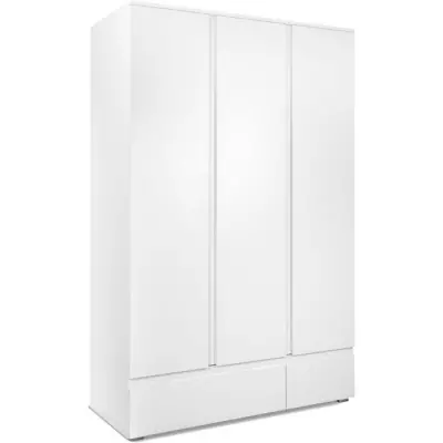 Armoire IMAGE 60B - Blanc mat - 3 portes + 2 tiroirs × dimensions compactes
