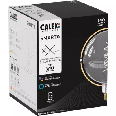Ampoule LED E27 CALEX G200 SMART LED - Intensité variable - Titanium