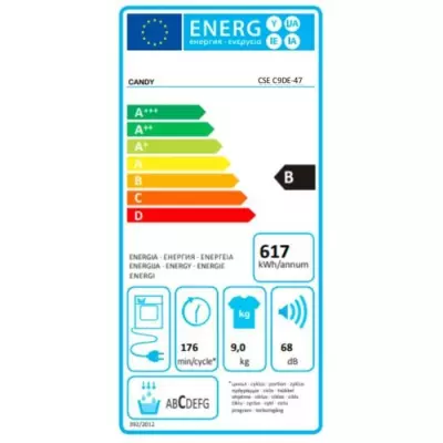 Sèche-linge à condensation CANDY CSE C9DE-47 Smart - 9 kg - Blanc