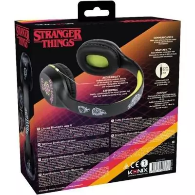 Casque audio - Sans fil - Konix - Stranger Things - Bluetooth 5.3 smartphones, tablettes - Microphone - Autonomie 30 h - Noir/ja