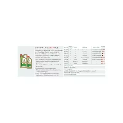Huile moteur 5W30 Castrol Edge 1L - Performances C3