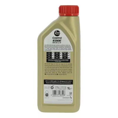 Huile moteur Castrol Edge 0W-20 LL IV 1L - Performances exceptionnelles