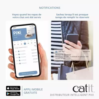 Distributeur de croquettes connecté pour chat CATIT - Contrôlé par app - 1,2 kg