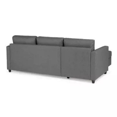 Canapé d'angle convertible réversible 3 places - Gris contemporain - L 222 x P 150 x H 86 cm