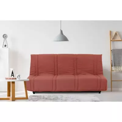 Banquette clic clac 3 places Terracotta 100% coton - LENA
