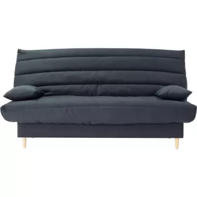 Clic clac 3 places gris - Couchage 125x190 cm - Avec coussins