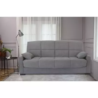 Canapé clic clac 3 places Gris clair - Confortable 130x190 cm