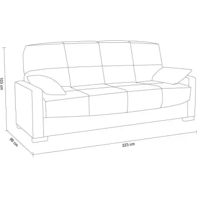 Canapé clic clac 3 places Taupe - Matelas 17 cm - Design compact