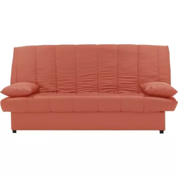 Banquette clic clac 3 places - Tissu 100% coton Terracotta - Style Contemporain - L 190 x P92 cm - MILA