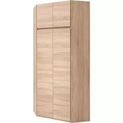 Armoire d'angle contemporaine chêne sonoma - Chambre - L 80,5 cm