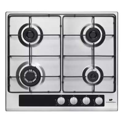 Table 4 foyers gaz inox, livraison compacte