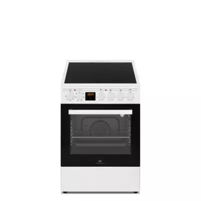 Cuisinière vitrocéramique blanc 4 feux Continental Edison - Compacte et élégante