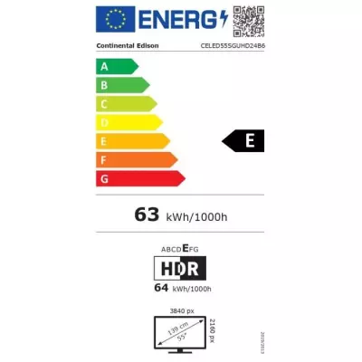 TV Continental Edison CELED55SGUHD24B6 - UHD 4K Smart - Google TV