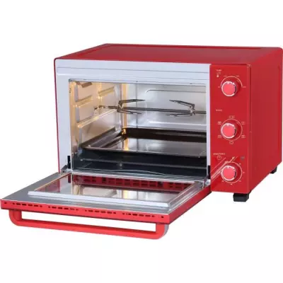 Mini-four électrique 35L rouge - Rotissoire, Convection naturelle - 1500W