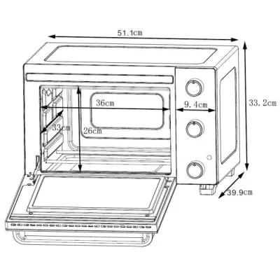 Mini-four électrique 35L blanc Continental Edison - Rotissoire et Convection naturelle