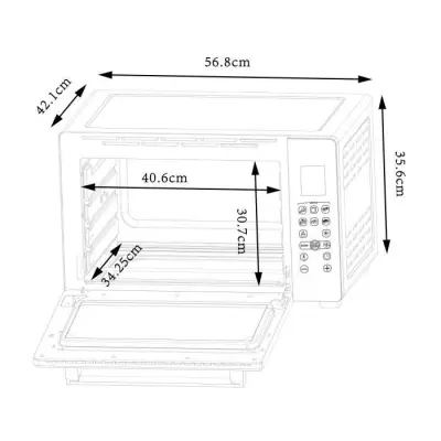 Mini-four électrique 45L noir - Rotissoire, Convection naturelle