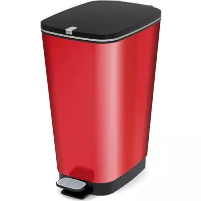 Poubelle à pédale Chic Bin Style - 42.5L - Rouge - Design Élégant