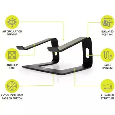 Support pour ordinateur Port Support ergonomique en aluminium pour ordinateurs portables de 10'' a 15,6'' Support pour ordinateur Port Support ergonomique en aluminium pour ordinateurs portables de 10'' a 15,6''