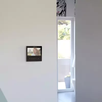 Vidéophone CHACON 2 fils 7" Ultra slim Noir - Dimensions du colis: 22x30x9 cm