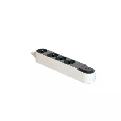 Multiprise parafoudre CHACON Bloc 4 prises 16A 3m gris