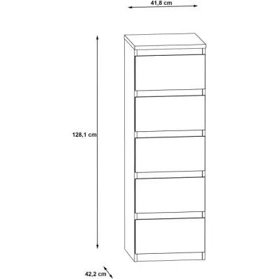 Commode CHELSEA 5 tiroirs - Style moderne - KILOX et blanc