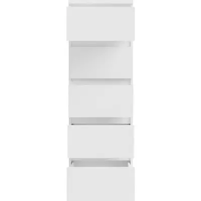 Commode CHELSEA 5 tiroirs - Design blanc mat - Compact