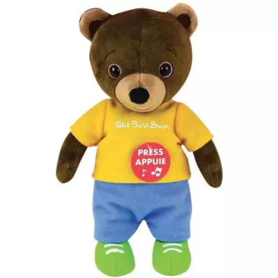 Adorable peluche musicale PETIT OURS BRUN - 22 cm