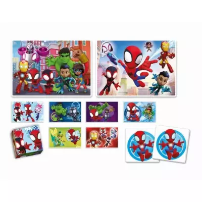 Coffret éducatif Spidey 4 en 1 - Puzzles, mémo, jeu de cubes - Italien - Dés 4