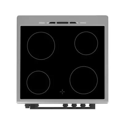 Cuisinière vitrocéramique 4 feux - Silver - Dimensions compactes
