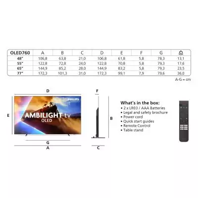 Philips 55OLED76012 139,7 cm (55") 4K Ultra HD Smart TV Wifi Noir