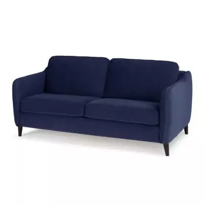 Canapé convertible express 3 places velours bleu nuit - Made in France