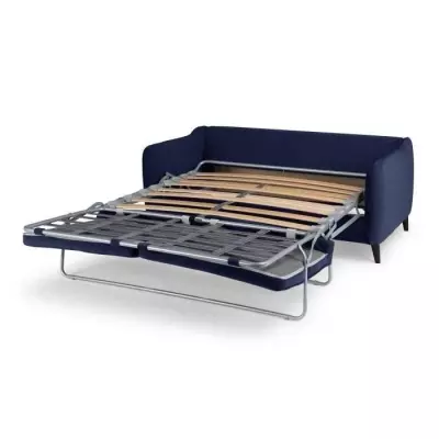 Canapé convertible express 3 places velours bleu nuit - Made in France