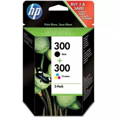 HP 300 pack de 2 cartouches d'encre noir/trois couleurs authentiques