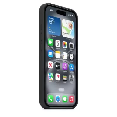 Coque en silicone avec MagSafe pour iPhone 16 - Black