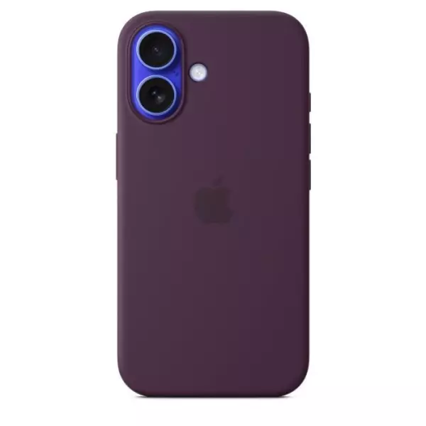APPLE iPhone 16 - Coque en silicone avec MagSafe - Plum