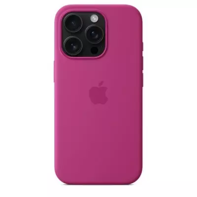 Coque iPhone 16 Pro en silicone avec MagSafe - Fuchsia