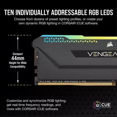 Mémoire RAM CORSAIR Vengeance RGB Pro SL DDR4 16GB - Noir