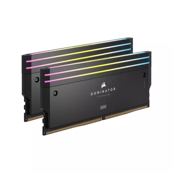 Mémoire RAM - CORSAIR - Dominator Titanium RGB DDR5 - 64GB 2x32GB DIMM - 6600MT/s - Intel XMP 3.0 - 1.40V - Noir
