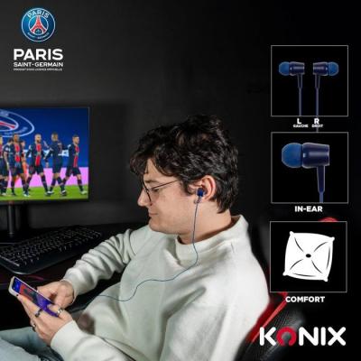 Écouteurs Konix PSG Bleu - Haut-parleurs 10 mm - Microphone intégré - Jack 3,5 mm - Câble 1,4 m
