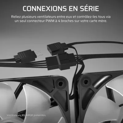 Pack de 2 ventilateurs PWM 140mm CORSAIR RS140 Blanc
