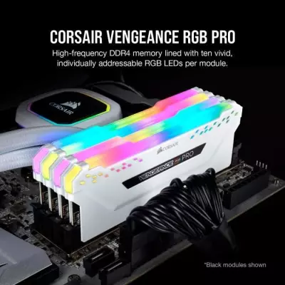 Mémoire RAM CORSAIR Vengeance RGB Pro - 16GB 3200MHz Blanche