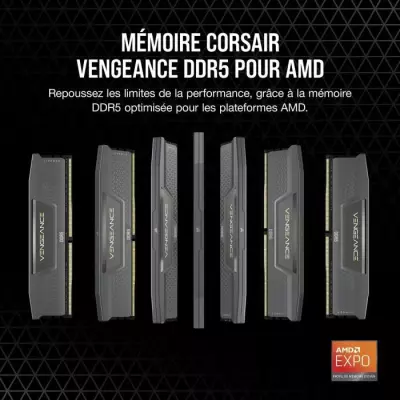 CORSAIR Vengeance DDR5 RAM 64Go (2x32Go) 5600MHz - Gris | AMD EXPO Compatible